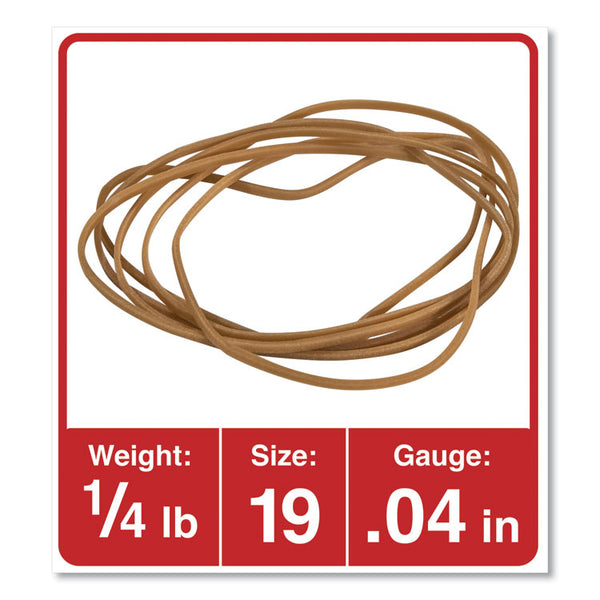 Universal® Rubber Bands, Size 19, 0.04" Gauge, Beige, 4 oz Box, 310/Pack (UNV00419)