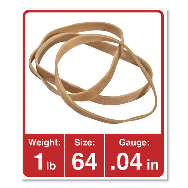 Universal® Rubber Bands, Size 64, 0.04" Gauge, Beige, 4 oz Box, 80/Pack (UNV00464)