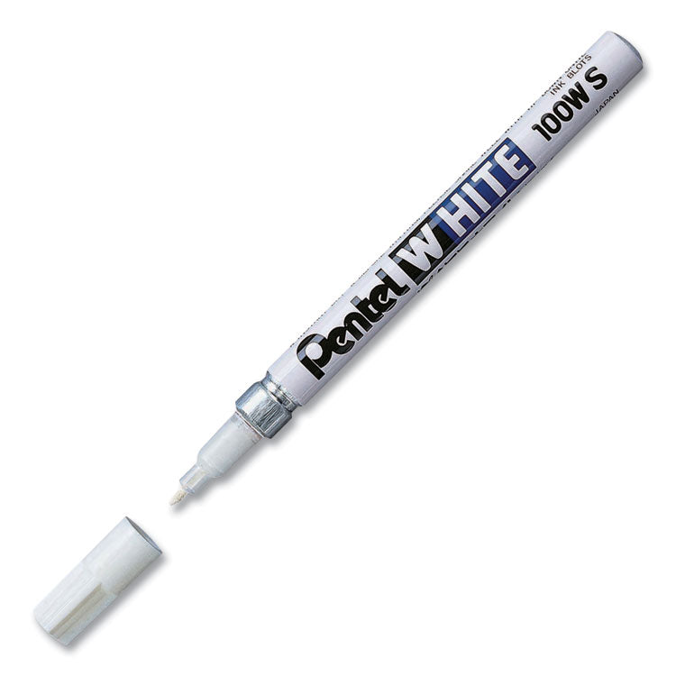 Pentel® White Permanent Marker, Fine Bullet Tip, White (PEN100WS) Each