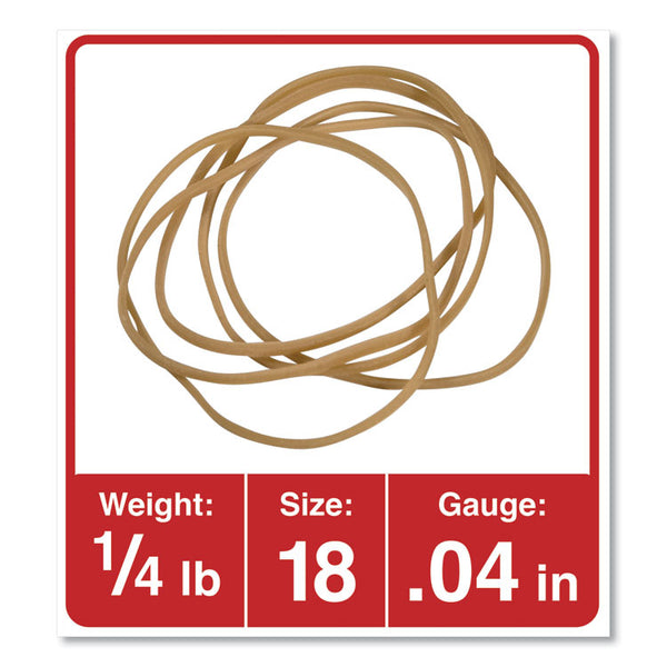 Universal® Rubber Bands, Size 18, 0.04" Gauge, Beige, 4 oz Box, 400/Pack (UNV00418)