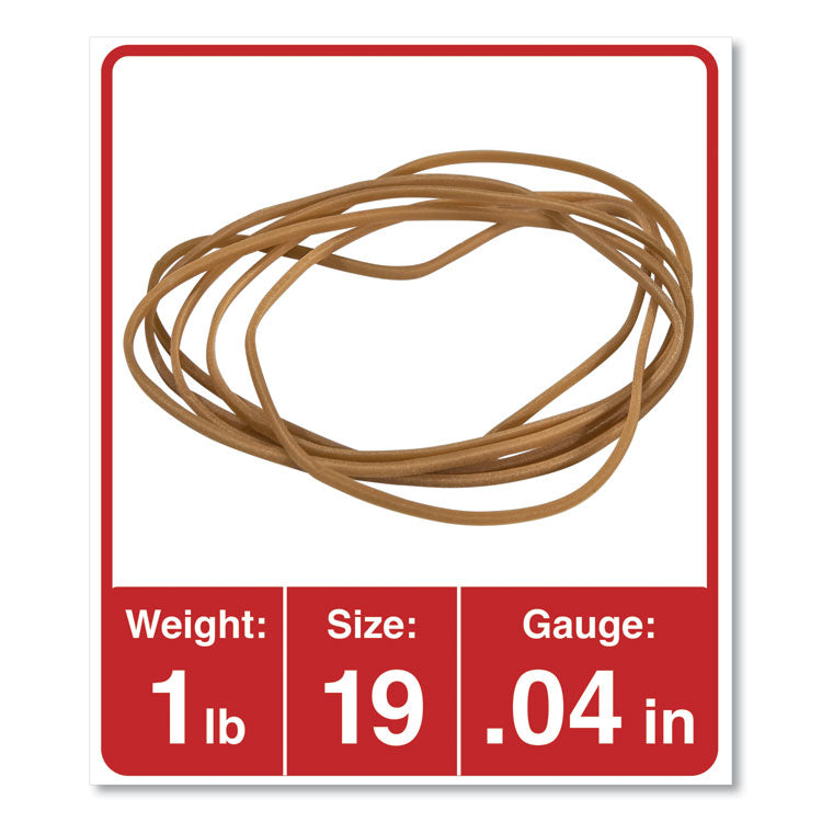 Universal® Rubber Bands, Size 19, 0.04" Gauge, Beige, 1 lb Bag, 1,240/Pack (UNV00119) Each