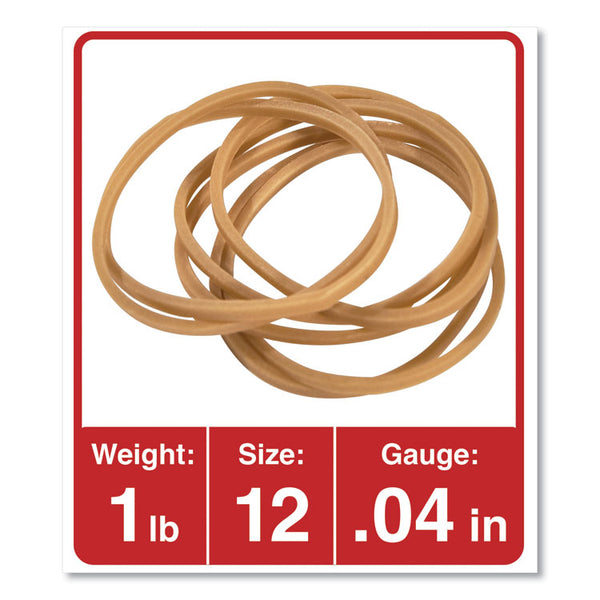 Universal® Rubber Bands, Size 12, 0.04" Gauge, Beige, 1 lb Box, 2,500/Pack (UNV00112)