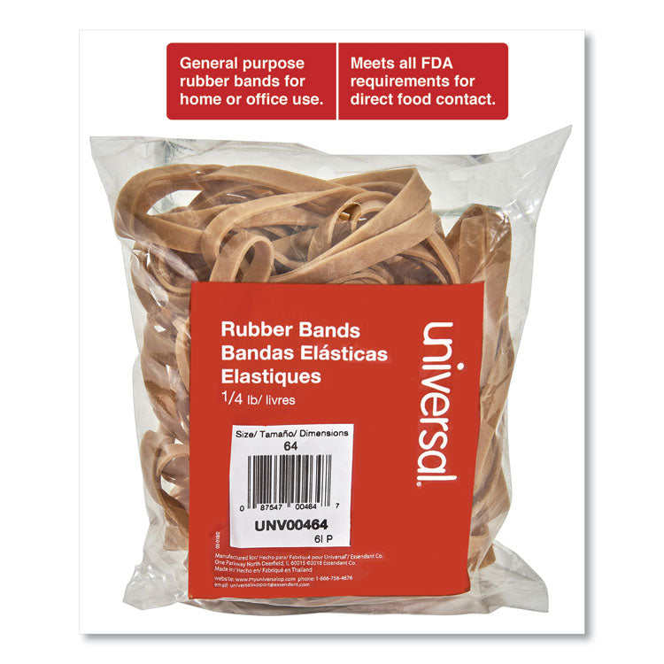 Universal® Rubber Bands, Size 64, 0.04" Gauge, Beige, 4 oz Box, 80/Pack (UNV00464) Each