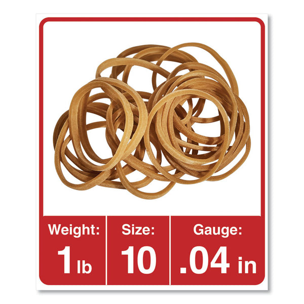 Universal® Rubber Bands, Size 10, 0.04" Gauge, Beige, 1 lb Box, 3,400/Pack (UNV00110)