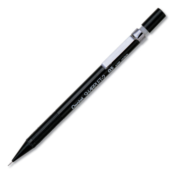 Pentel® Sharplet-2 Mechanical Pencil, 0.5 mm, HB (#2), Black Lead, Black Barrel, Dozen (PENA125A) Each