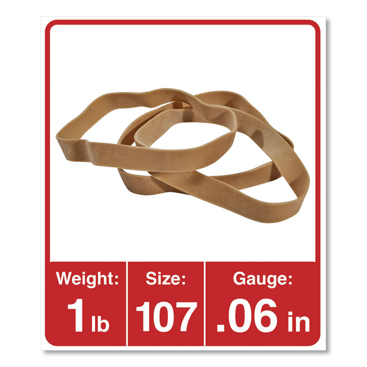 Universal® Rubber Bands, Size 107, 0.06" Gauge, Beige, 1 lb Box, 40/Pack (UNV01107) Each