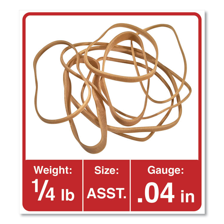 Universal® Rubber Bands, Size 54 (Assorted), Assorted Gauges, Beige, 4 oz Box (UNV00454) Each