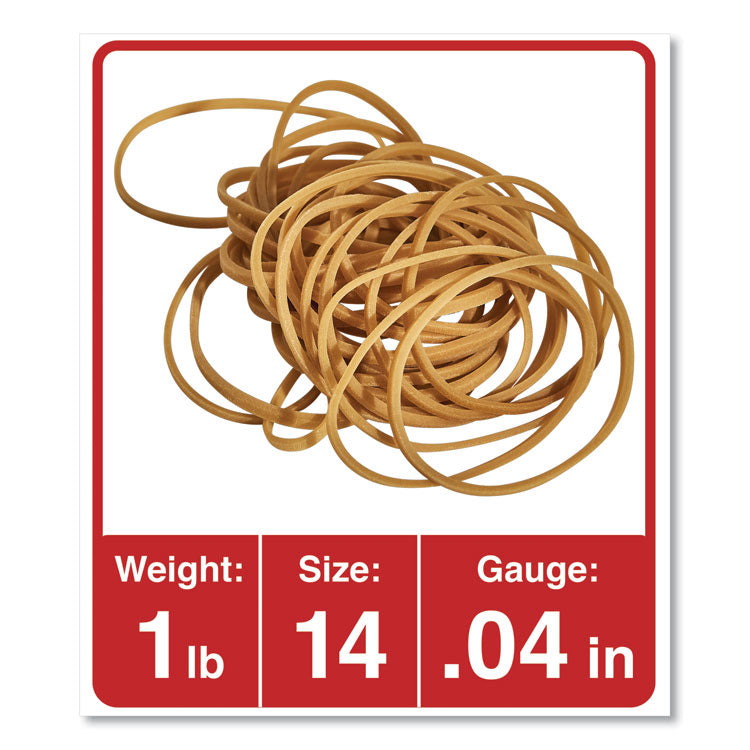 Universal® Rubber Bands, Size 14, 0.04" Gauge, Beige, 1 lb Box, 2,200/Pack (UNV00114)