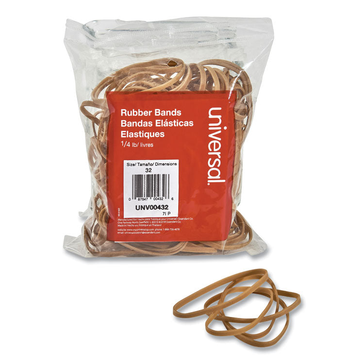 Universal® Rubber Bands, Size 32, 0.04" Gauge, Beige, 4 oz Box, 205/Pack (UNV00432)