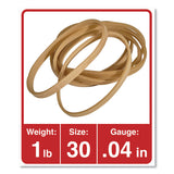 Universal® Rubber Bands, Size 30, 0.04" Gauge, Beige, 1 lb Box, 1,100/Pack (UNV00130)