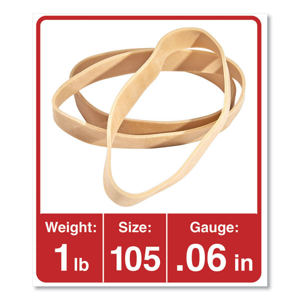 Universal® Rubber Bands, Size 105, 0.06" Gauge, Beige, 1 lb Box, 55/Pack (UNV01105)