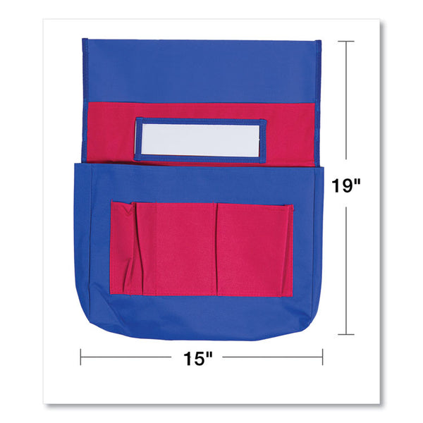 Carson-Dellosa Education Chairback Buddy Pocket Chart, 7 Pockets, 15 x 19, Blue/Red (CDPCD158035) Each