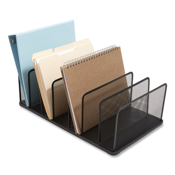 TRU RED™ Wire Mesh Vertical Document Sorter, 7 Sections, Letter-Size, 11.65 x 20 x 6.61, Matte Black (TUD24402449)