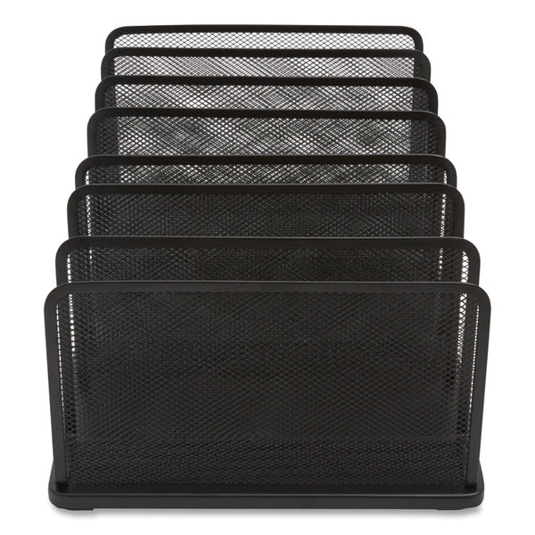 TRU RED™ Wire Mesh Vertical Document Sorter, 7 Sections, Letter-Size, 11.65 x 20 x 6.61, Matte Black (TUD24402449)