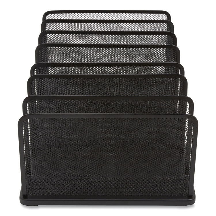 TRU RED™ Wire Mesh Vertical Document Sorter, 7 Sections, Letter-Size, 11.65 x 20 x 6.61, Matte Black (TUD24402449)