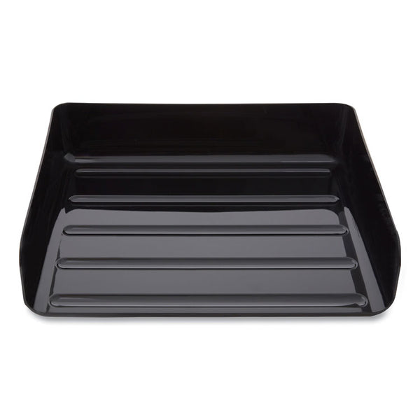 TRU RED™ Side-Load Stackable Plastic Document Tray, 1 Section, Letter-Size, 12.63 x 9.72 x 3.01, Black, 2/Pack (TUD24380803) Pack of 2