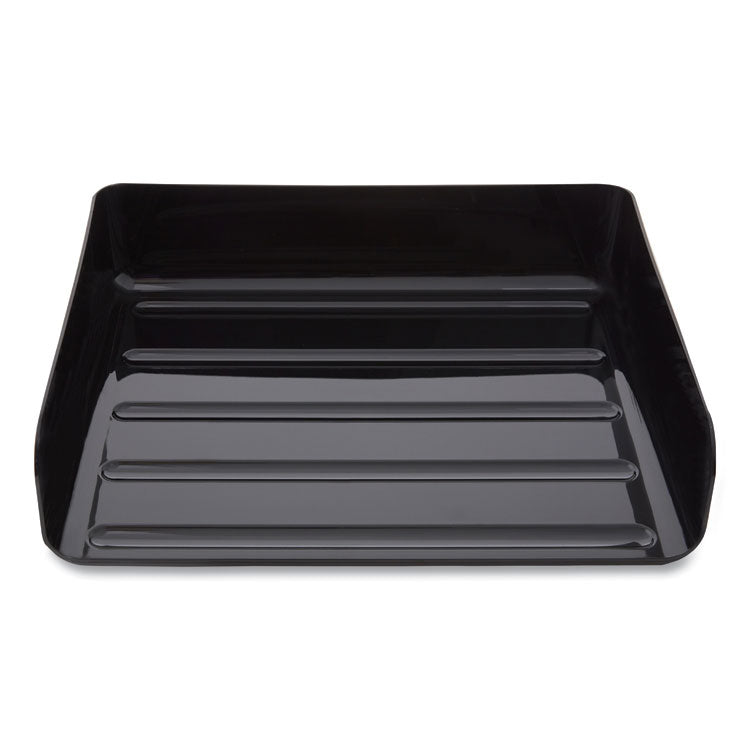 TRU RED™ Side-Load Stackable Plastic Document Tray, 1 Section, Letter-Size, 12.63 x 9.72 x 3.01, Black, 2/Pack (TUD24380803) Pack of 2