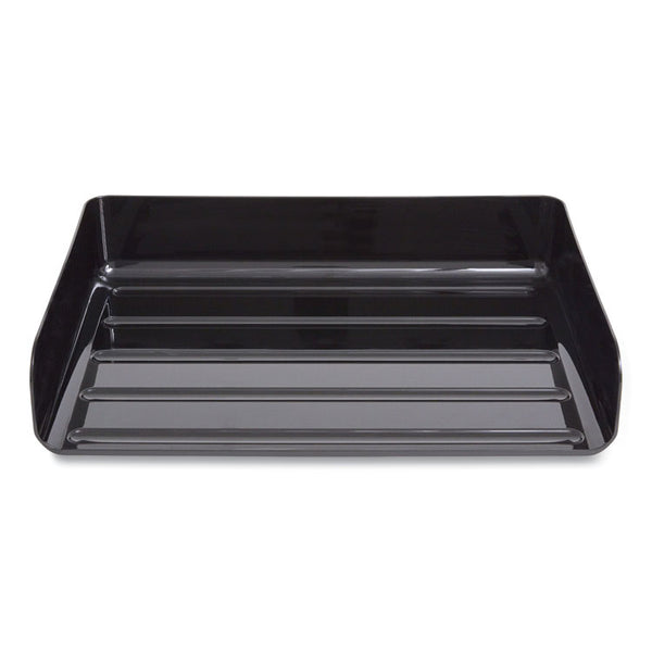 TRU RED™ Side-Load Stackable Plastic Document Tray, 1 Section, Letter-Size, 12.63 x 9.72 x 3.01, Black, 2/Pack (TUD24380803) Pack of 2