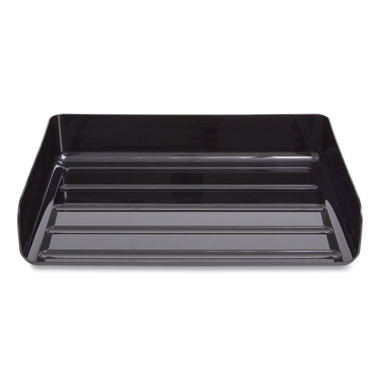 TRU RED™ Side-Load Stackable Plastic Document Tray, 1 Section, Letter-Size, 12.63 x 9.72 x 3.01, Black, 2/Pack (TUD24380803) Pack of 2