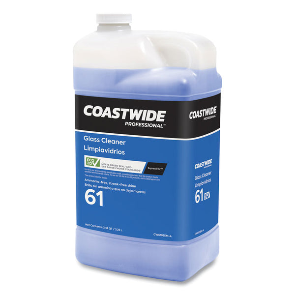 Coastwide Professional™ Glass Cleaner 61 Eco-ID Ammonia-Free Concentrate for ExpressMix Systems, Unscented, 110 oz Bottle, 2/Carton (CWZ24323031)
