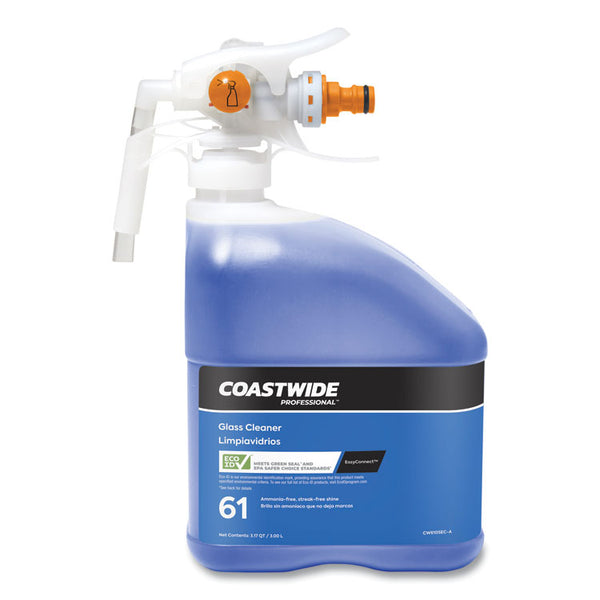 Coastwide Professional™ Glass Cleaner 61 Eco-ID Ammonia-Free Concentrate for EasyConnect Systems, Unscented, 101 oz Bottle, 2/Carton (CWZ24381057)