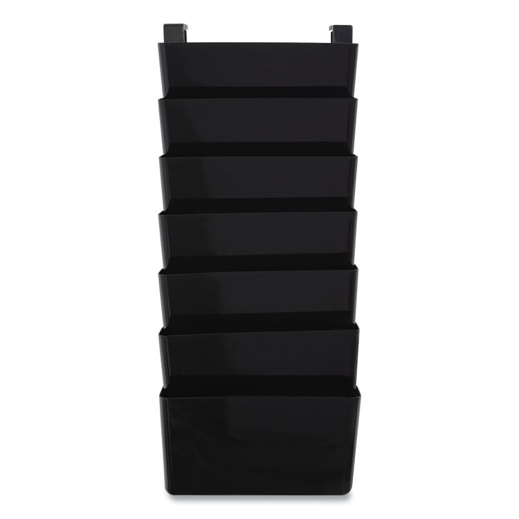 TRU RED™ Unbreakable Plastic Wall File, 7 Sections, Letter Size, 13" x 3.81" x 30.78", Black (TUD24380814) Pack of 7