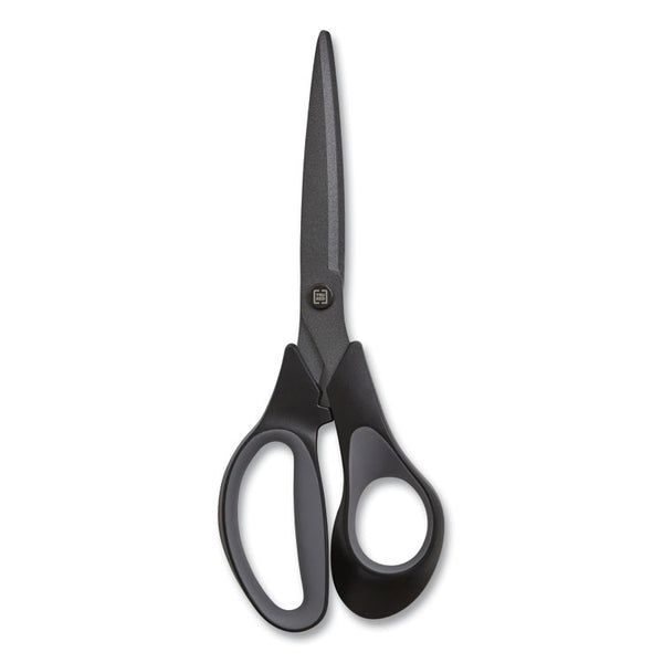 TRU RED™ Non-Stick Titanium-Coated Scissors, 8" Long, 3.86" Cut Length, Charcoal Black Blades, Black/Gray Straight Handle (TUD24380515)