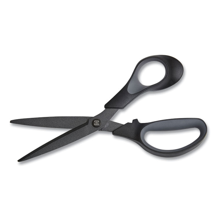 TRU RED™ Non-Stick Titanium-Coated Scissors, 8" Long, 3.86" Cut Length, Charcoal Black Blades, Black/Gray Straight Handle (TUD24380515) Each