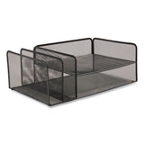 TRU RED™ Wire Mesh Combination Organizer, Vertical/Horizontal, 4 Sections, Letter-Size, 11.2 x 17.4 x 6.54, Matte Black (TUD24402476) Each
