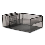 TRU RED™ Wire Mesh Combination Organizer, Vertical/Horizontal, 4 Sections, Letter-Size, 11.2 x 17.4 x 6.54, Matte Black (TUD24402476) Each