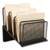 TRU RED™ Wire Mesh Incline Sorter, Open Design, 7 Sections, Letter-Size, 11.41 x 11.41 x 11.02, Matte Black (TUD24402458)