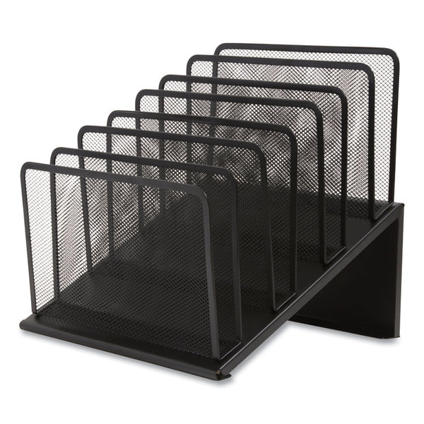 TRU RED™ Wire Mesh Incline Sorter, Open Design, 7 Sections, Letter-Size, 11.41 x 11.41 x 11.02, Matte Black (TUD24402458)