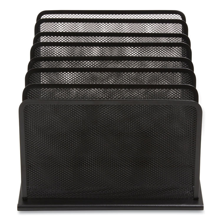 TRU RED™ Wire Mesh Incline Sorter, Open Design, 7 Sections, Letter-Size, 11.41 x 11.41 x 11.02, Matte Black (TUD24402458)