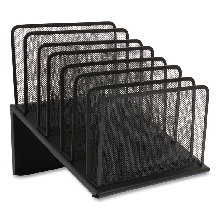 TRU RED™ Wire Mesh Incline Sorter, Open Design, 7 Sections, Letter-Size, 11.41 x 11.41 x 11.02, Matte Black (TUD24402458)