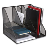 TRU RED™ Wire Mesh Combination Organizer, Vertical/Horizontal, 8 Sections, Letter-Size, 12 x 12 x 13.97, Matte Black (TUD24402452) Each