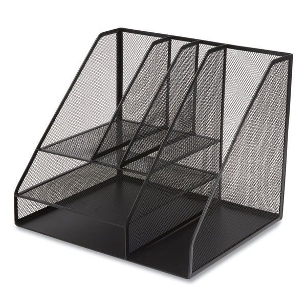 TRU RED™ Wire Mesh Combination Organizer, Vertical/Horizontal, 8 Sections, Letter-Size, 12 x 12 x 13.97, Matte Black (TUD24402452) Each
