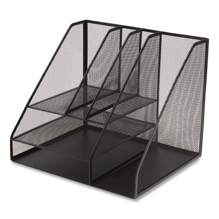 TRU RED™ Wire Mesh Combination Organizer, Vertical/Horizontal, 8 Sections, Letter-Size, 12 x 12 x 13.97, Matte Black (TUD24402452) Each