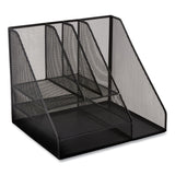 TRU RED™ Wire Mesh Combination Organizer, Vertical/Horizontal, 8 Sections, Letter-Size, 12 x 12 x 13.97, Matte Black (TUD24402452) Each