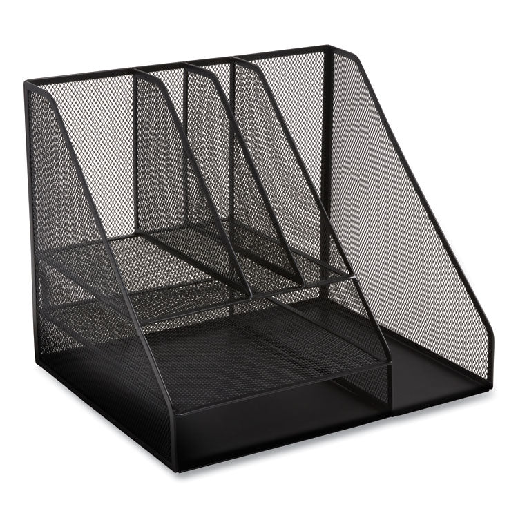 TRU RED™ Wire Mesh Combination Organizer, Vertical/Horizontal, 8 Sections, Letter-Size, 12 x 12 x 13.97, Matte Black (TUD24402452) Each