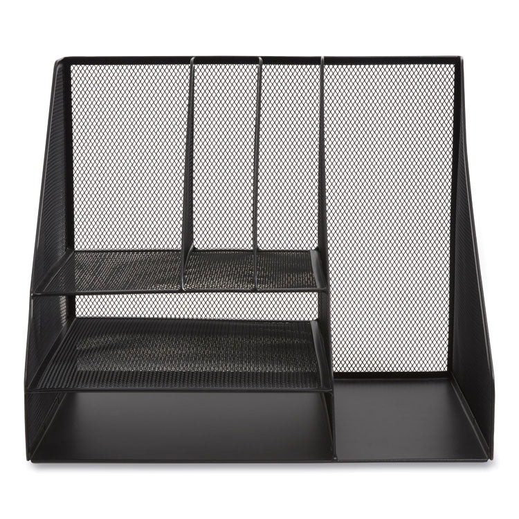 TRU RED™ Wire Mesh Combination Organizer, Vertical/Horizontal, 8 Sections, Letter-Size, 12 x 12 x 13.97, Matte Black (TUD24402452) Each