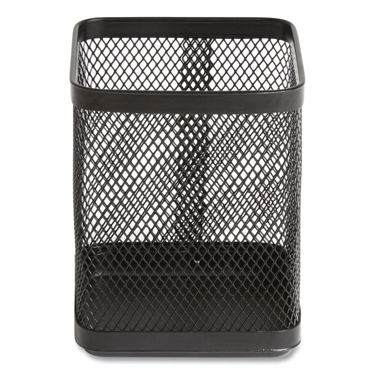 TRU RED™ Wire Mesh Pencil Holder, 3.46 x 3.46 x 4.33, Black (TUD24402480) Each