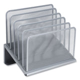 TRU RED™ Wire Mesh Incline Sorter, Open Design, 5 Sections, Letter-Size, 7.72 x 11.65 x 10.83, Silver (TUD24402450)