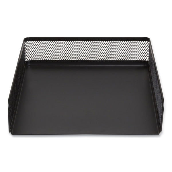 TRU RED™ Front-Load Stackable Wire Mesh Document Tray, 1 Section, Letter-Size, 9.37 x 12.48 x 2.32, Matte Black (TUD24402469)