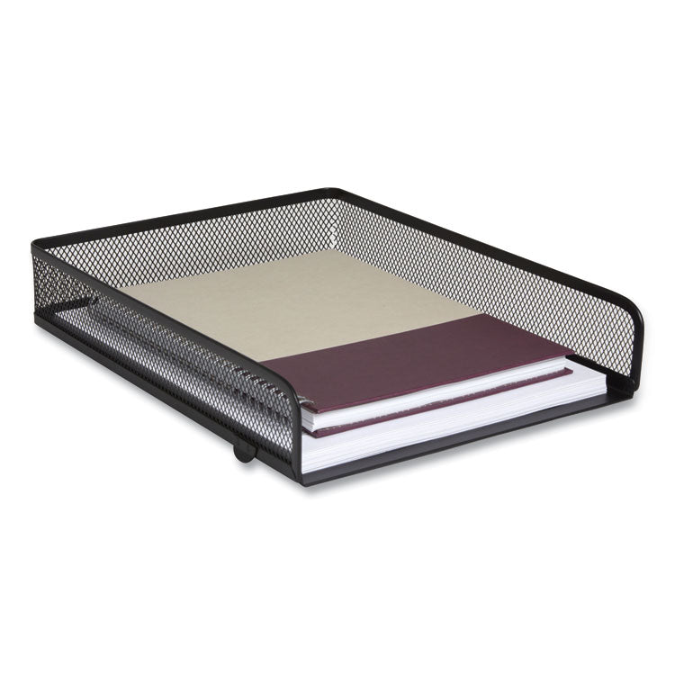 TRU RED™ Front-Load Stackable Wire Mesh Document Tray, 1 Section, Letter-Size, 9.37 x 12.48 x 2.32, Matte Black (TUD24402469) Each