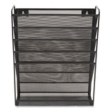TRU RED™ Wire Mesh Incline Sorter, Enclosed Design, 5 Sections, Letter-Size, 13.38 x 4.52 x 16.45, Matte Black (TUD24402475)