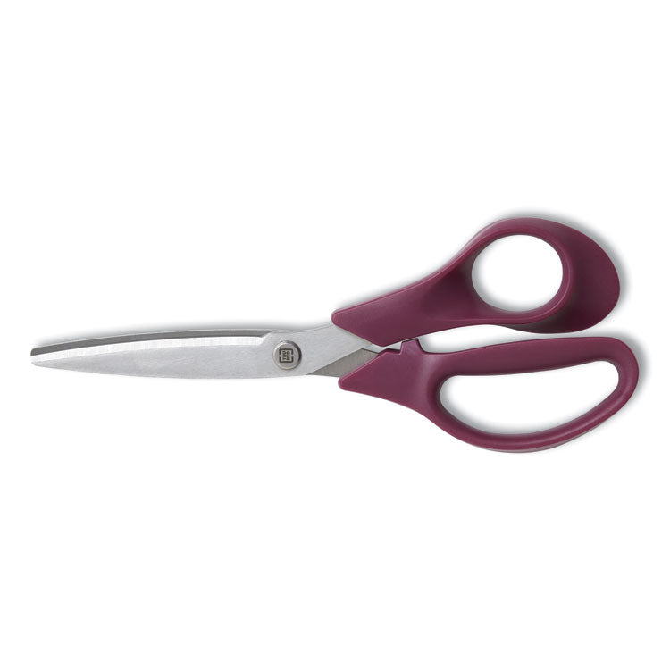 TRU RED™ Stainless Steel Scissors, 8" Long, 3.58" Cut Length, Purple Straight Handle (TUD24380504) Each