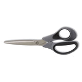 TRU RED™ Non-Stick Titanium-Coated Scissors, 8" Long, 3.86" Cut Length, Gun-Metal Gray Blades, Gray/Black Straight Handle (TUD24380509) Each