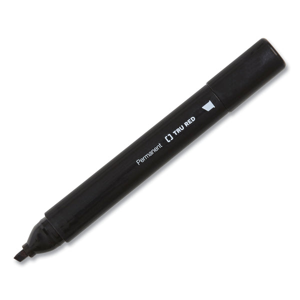 TRU RED Permanent Marker, Pen-Style, Extra-Fine Needle Tip, Black, 5/Pack (TUD24376618) Pack of 5