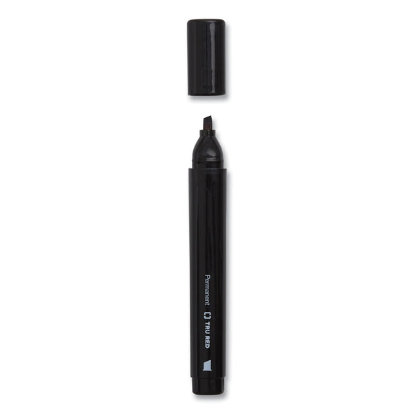 TRU RED Permanent Marker, Pen-Style, Extra-Fine Needle Tip, Black, 5/Pack (TUD24376618) Pack of 5