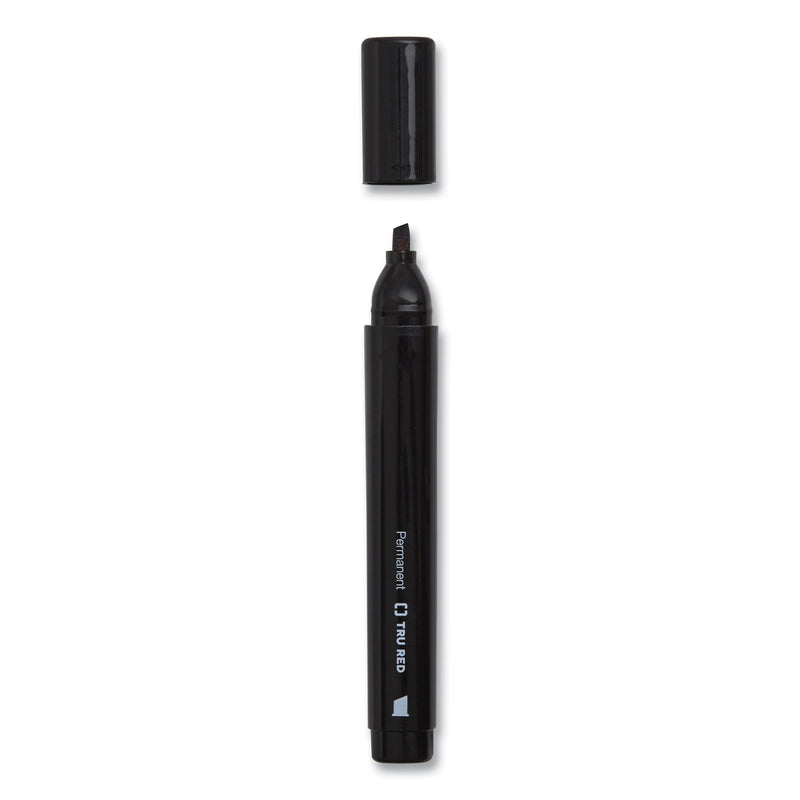 TRU RED Permanent Marker, Pen-Style, Extra-Fine Needle Tip, Black, 5/Pack (TUD24376618) Pack of 5